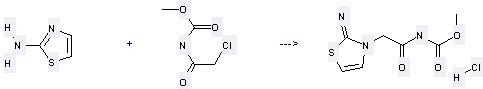 Methyl chloroacetylcarbamate can be used to produce Methyl N-(2-iminothiazolyn-3-ylacetyl)carbamate.